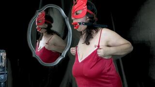 Horny drooling slut milks her tits HD1080