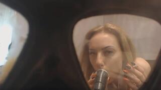 gas mask, smoking, femdom, dirty talk