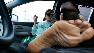 Lucky Leprechaun car sock n solefuck pt1 nc (no cumshot) starring Camila Marley and Blaq Tarantino