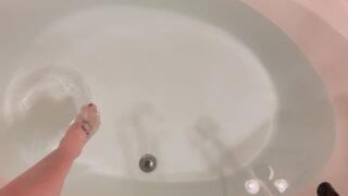 Kitty mask play in the bathtub-meow!