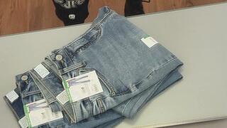 Try on some jeans with me while I have to go