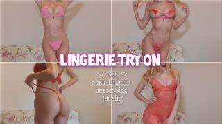 Girlfriend sexy lingerie try-on