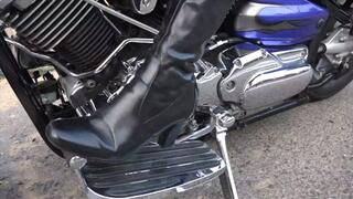 Motorcycle makes her hot!