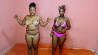 Oil Wrestling Nisha vs Mercy