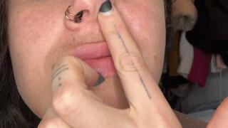 Sammie loves picking her nose