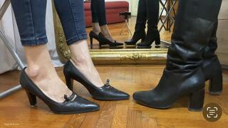TWO GIRLS TOE TAPPING AND HEEL TAPPING IN BOOTS AND HEELS - MP4 HD