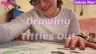 Dakota Marr Drawing with Tits Boobs out in Glasses