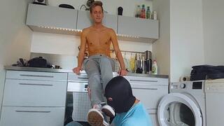 Mysterious Masked Man Is Licking & Tickling The Feet Of Cute Guy Bazz (MOV)