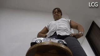 Silent Guest Destroys White Police Car