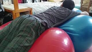 deflating 2 giant exercise balls