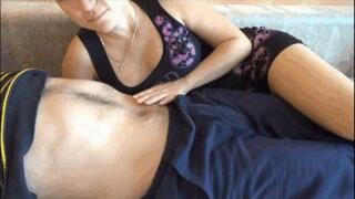 I caressed his sexy navel 2