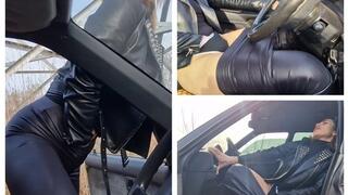 Hot masturbation and cumming from an old car that won't start