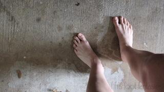 Fifi flooring it barefoot in sedan