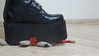 Plushie Stomped Flat with Platform Boots