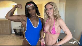 Part 1 FIRST TIME EVER Sugar Diamond vs Buff Blondie in an Competitive Arm Wrestling Match