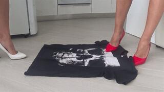 Wiping our Dirty shoes on your Black T Shirt T