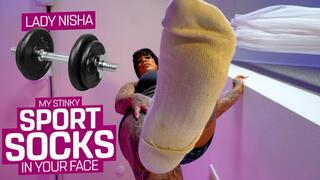 You will now get my stinky sports socks in your miserable face! ( Giantess Feet & Socke with Lady Nisha ) - FULL HD MP4