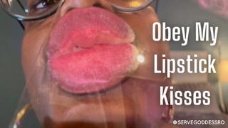 Obey My Lipstick Kisses HD MP4 1080p Royal Ro - lipstick fetish, slave training, ebony lips, lingerie, kissing fetish