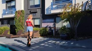 Daisy Dukes and Boots Poolside