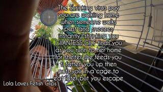 HD The Shrinking virus pov you are walkiing home when someone walks past and sneezes instantly shrinking you GIIANTESS GILF finds you as you runn to her home for shelter she feeds you ti fatten you up then puts you in a cage to eat later but you escape