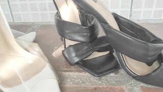 Roxana showing off her collection of high heels and how they look dangling from her feet (3)