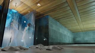 Overwatch futanari shower threesome with Dva Wid