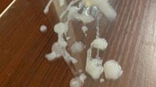 Asian Crossdresser Cums on Acrylic and eats it - S003