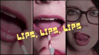 Lips Licking, Biting, Glossing and Lipstick Applying 1080p