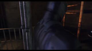 Batman pulls out his big cock and fucks Harley Quinn with it