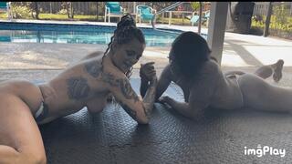 Part 1 FIRST TIME EVER Sugar Diamond vs Andi Vicious in an competitive topless arm wrestling match