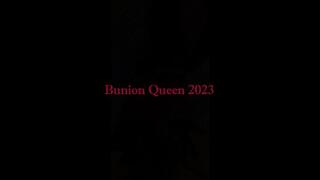 bunion queen in blue dress