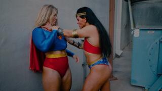 Wonder Woman vs Super Girl: Sexual Public Femdom Humiliation & Domination Cosplay, Superheroine, Beatdown, Girl Fighting, CatFight: Lexa Stahl vs Sheena Bathory