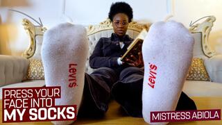 Press your nose into my socks! ( Sock Fetish and Humiliation with Mistress Abiola ) - FULL HD MP4