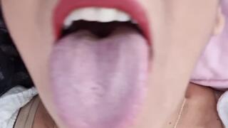 Giantesses long tongue teeth big mouth and uvula fetish