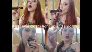 First ever cigar - Light up and smoking