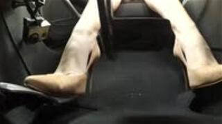 Pointed High Heels Control The Pedals - PEDAL CAM