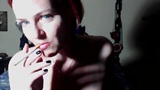 Smoking Tits Tease in Red Lipstick MP4