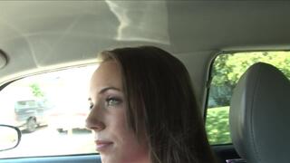 Smoking hot teen wanted to get a lift but instead she got face covered in jizz