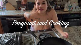 Chef Pregnant Nude And Eating