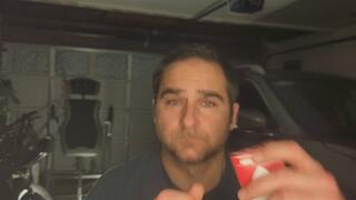 Guy smoking a Marlboro Red 100 in the garage Sexy smoking
