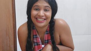 Schoolgirl pees on your face, professor