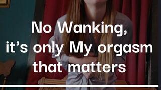 No Wanking, only Mistress's Orgasm matters