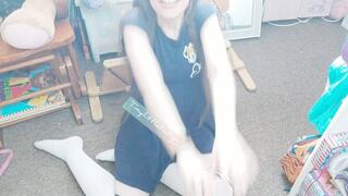 Silly toy time in playroom