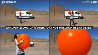 Vanlifer Blows Up A Giant Orange Balloon in the Desert
