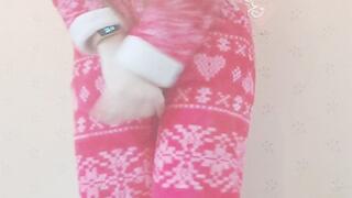 Cheeky baby in Christmas long onesie