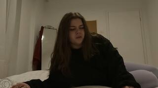Muffled farts on the bed from latina teen