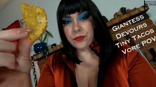 Giantess Devours Tiny Tacos Vore POV - Jane Judge in a Hungry Giant Woman Fantasy with Mouth Fetish, Fast Food Overeating, and a Hungry Femdom who Eats You on Science Friction