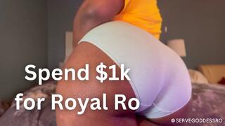 Spend $1k for Royal Ro HD MP4 1080p - ebony findom mind fuck ignore