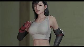 Tifa Lockhart brought to orgasm after a delicious blowjob