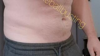 Selfbusting with massage device and ball in a sock